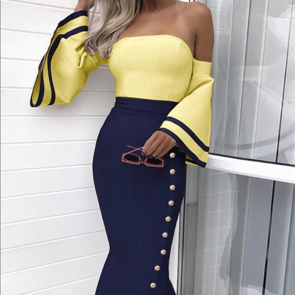 Flair sleeved button bodycon cocktail party dress
